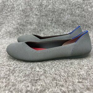 ✅ Womens 7 Rothys The Flat Ballet Shoes Gray Birdseye Knit Casual Comfortable